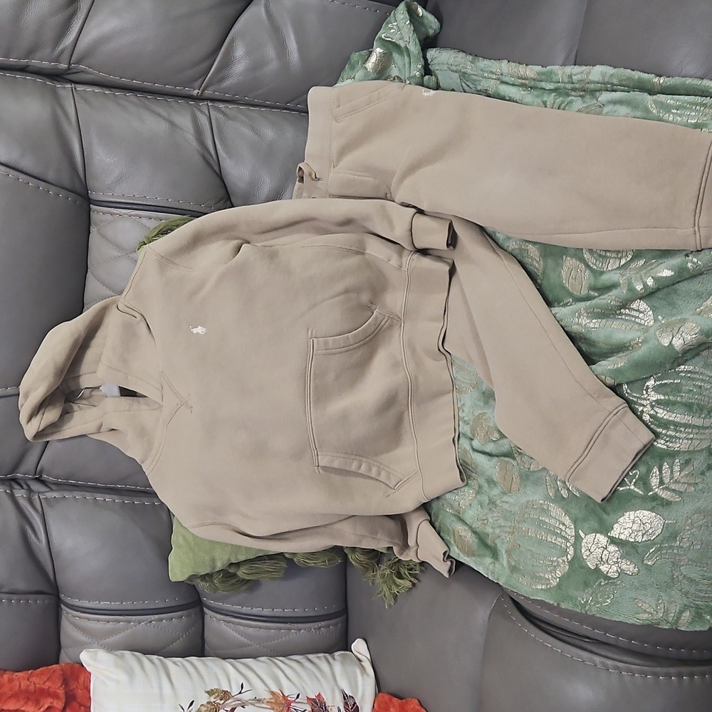 Tan Hoodie and Sweatpants Set